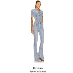Retrofete SER.O.YA Denim Fallon Jumpsuit in Sorrento Color